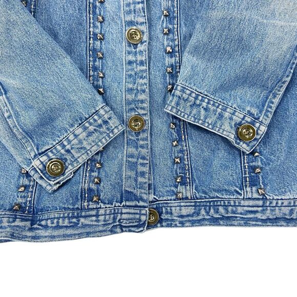 VTG Liz & Me Women’s Studded Blue Denim Cotton Trucker Style Jean Jacket 0X - Picture 8 of 12